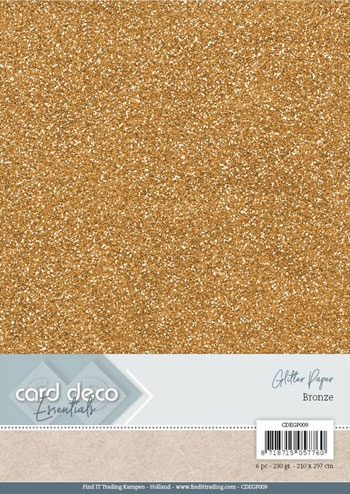  Card Deco Glitter Karton Bronze 230 g 
